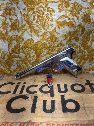 Vintage Daisy 118 Chrome Indoor Targeteer BB Pistol Gun Tin Working