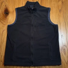 L.L. Bean Fleece Vest Men's Large Tall Black Vintage Full Zip Hiking Polartec