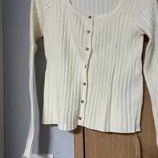 Ivory Ribbed Knit Cardigan, Unworn, New Condition