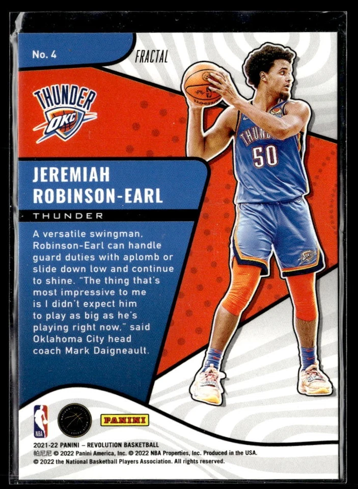 2021-22 Panini Revolution Basketball Fractal #4 Jeremiah Robinson-Earl - Image 2 of 2