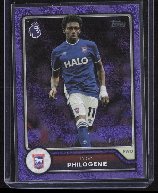 2026-27 Topps Premier League Jaden Philogene #284 Purple #'d 14/199 Ipswitch