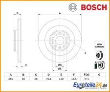 2pcs Brake Disc Bosch 0986479G56 for Tesla Model S