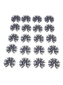 20 K'NEX Rare Gray 7-way Slotted Connectors Standard 3D Parts Pieces KNEX