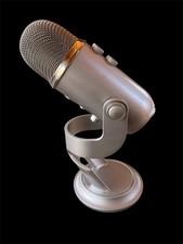 Blue Yeti Silver USB Microphone w/ Adjustable Stand, Mute, Gain, Volume Control