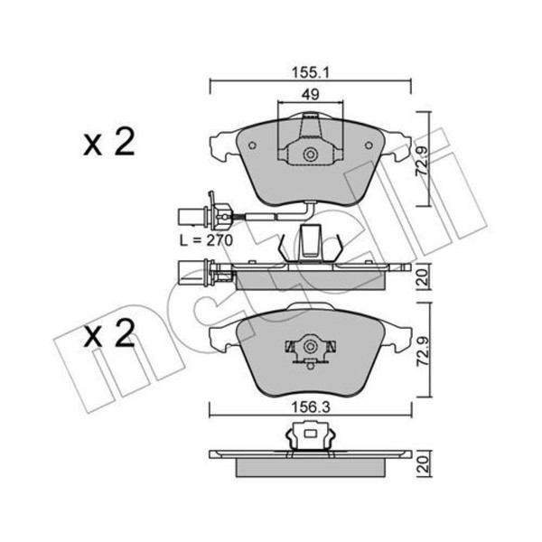 Metelli BremsbeläGe Bremsbelegsatz Vorne FüR Audi A6 Allroad Seat Exeo ST-image