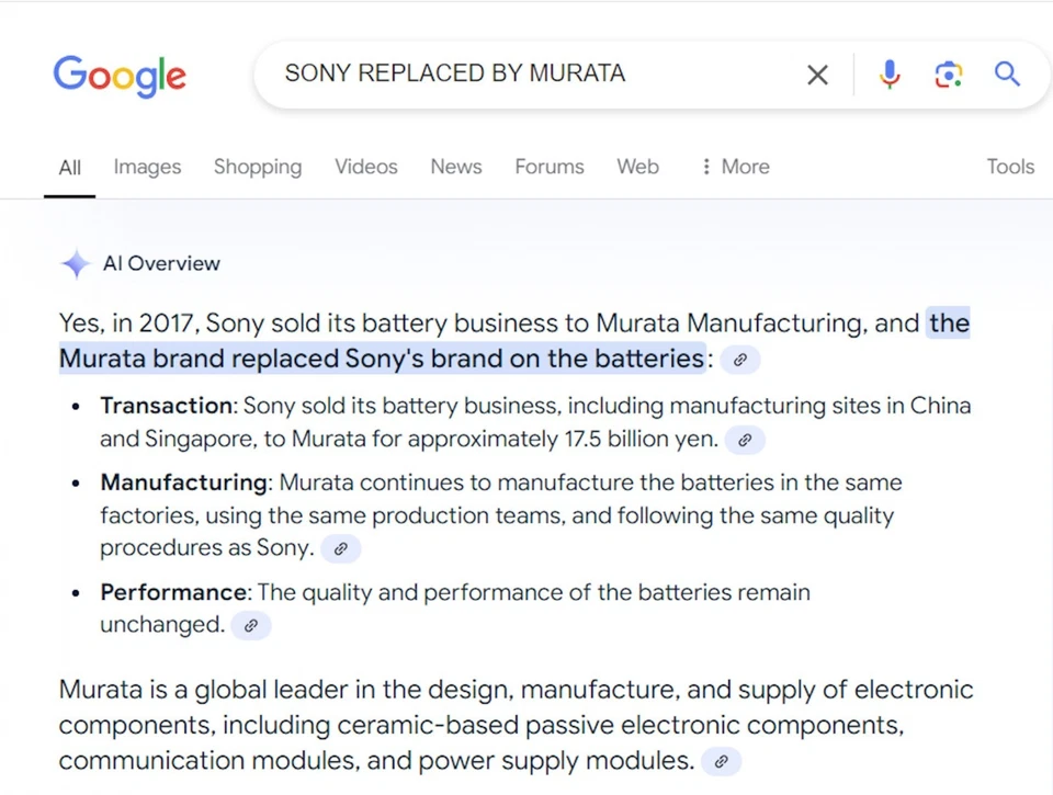 Sony MURATA CR1632 3V Lithium Keyless Entry Car Remote Key FOB Battery - 2 Pack - Image 2 of 2