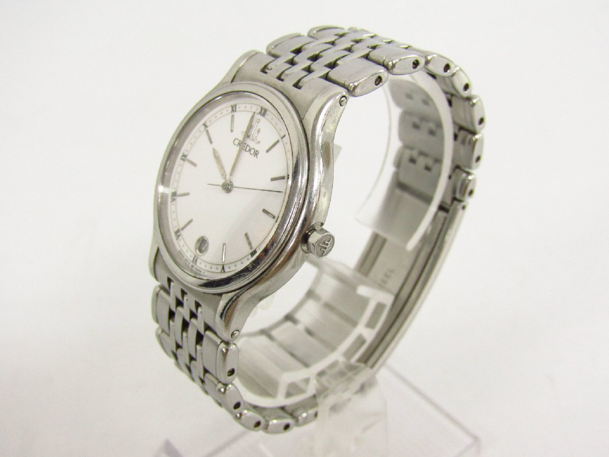SEIKO Credor 9572-6000 Vintage Quartz Men's Watch White Dial Rare