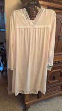 NWT BARBIZON Pink Nylon Long Sleeved Nightgown Size L