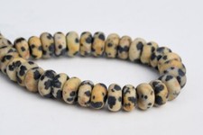6x3MM Natural Matte Dalmatian Jasper Grade AAA Rondelle Loose Beads 7.5"