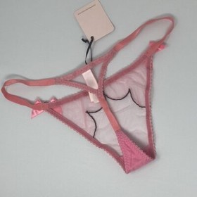 Agent Provocateur Lorna Pink Black Thong AP3 Medium NWT