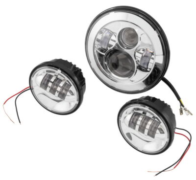 Letric Lighting Chrome 7'' 40W Sealed Beam Headlights For V-Twins LLC-LHK-7C