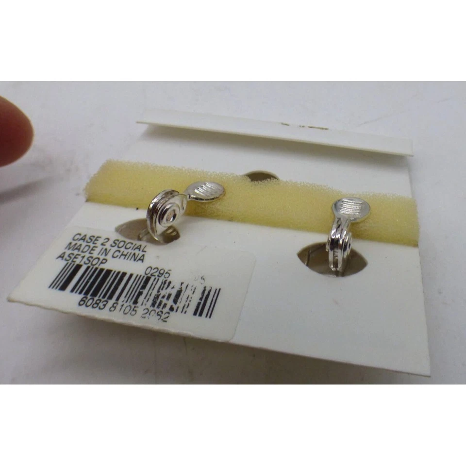 Charter Club Women’s Crystal Embellished Octagonal yellow quartz clip on earring - Image 3 of 4