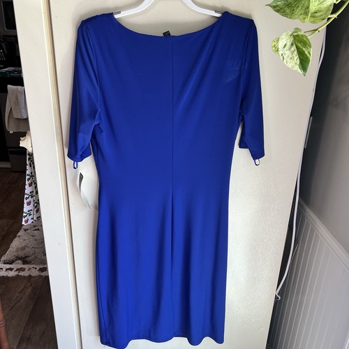 NWT Lauren Ralph Lauren Essential Elbow Sleeve Jersey Dress SZ~16 In Royal Plum - Picture 19 of 23