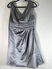 Women's David's Bridal Gray V-Neck Tank Top A Line Formal Dress Tag Size 12