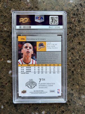 2009-10 Upper Deck First Edition #196 Stephen Curry RC Rookie PSA