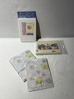 Lot Of Note Cards With Envelopes 3 Styles Floral Theme Blank