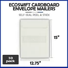10 - 12.75 英寸 x 15 英寸 EcoSwift 白色照片船平底纸板信封邮件