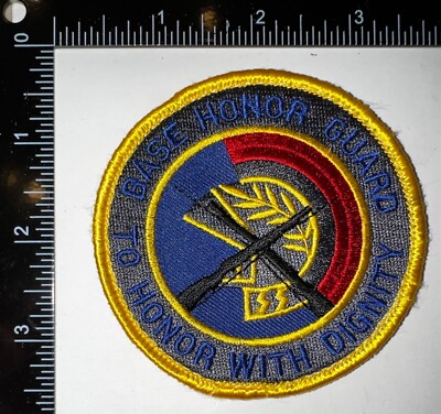 USAF Air Force Base Honor Guard To Honor With Dignity HOOK & LOOP Jacket Patch