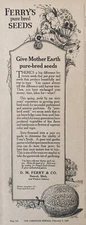 1920 AD.(XH15)~D.M. FERRY & CO. DETROIT. FERRY’S PURE BRED SEEDS
