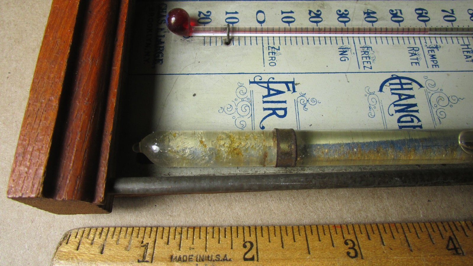 Anitque Standard Barometer Chas. E Large Brooklyn NY Wood Metal eBay