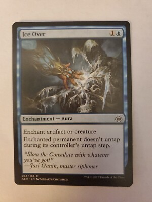 MTG Magic The Gathering Card Ice Over Enchantment Aura Blue Aether Revolt 2017