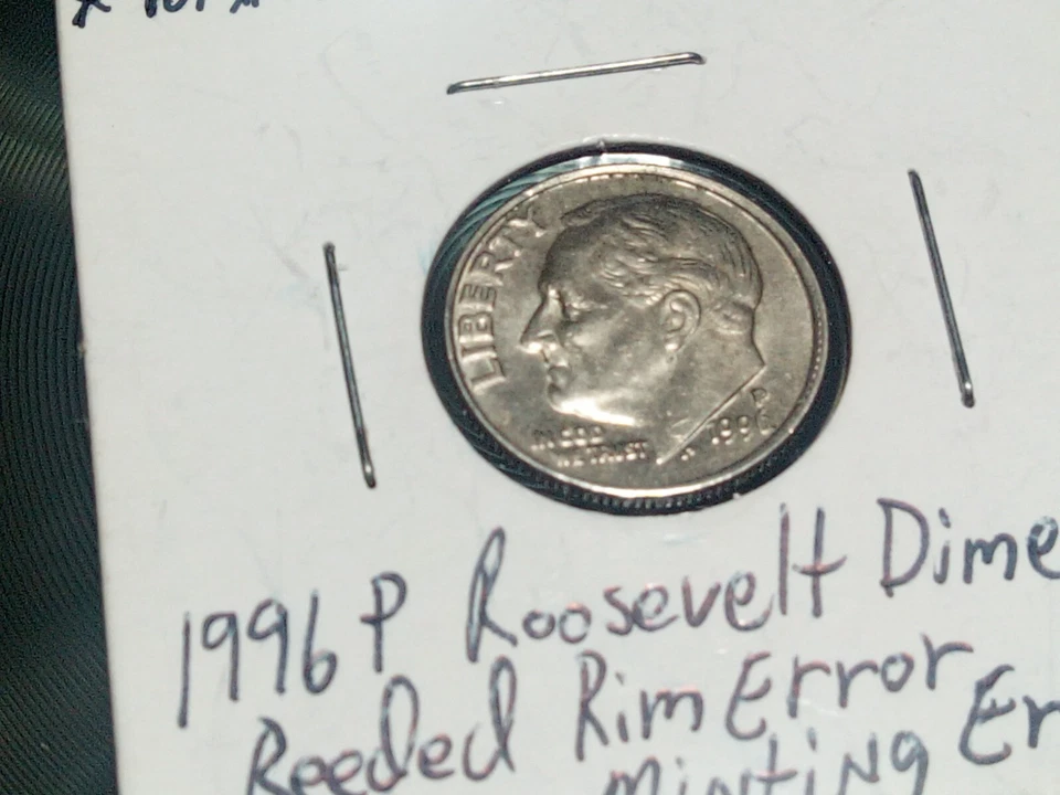 Mint Error Coin Roosevelt Dime 1996 p Reeded Rim - Image 2 of 4