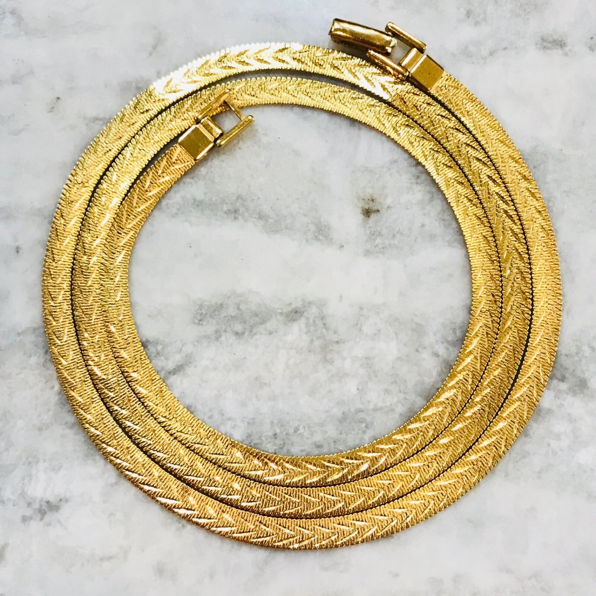 NAPIER Necklace chain VTG Herringbone Reversible 4,774,743