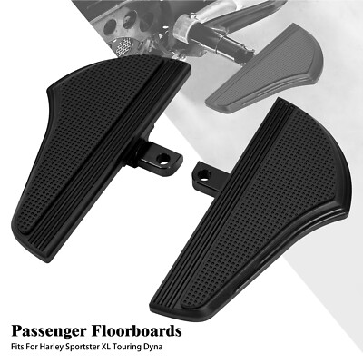 Black Defiance Male Mount Passenger Floorboard For Harley Touring Dyna Sportster