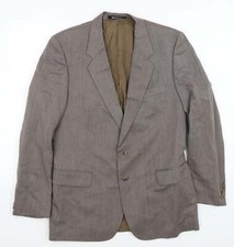 Vintage St Michael Mens Brown Polyester Blend Blazer Size M