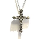 New 14k white gold .27ct SI2 I1 I diamond cross pendant necklace 2.7g 16" — photo 7