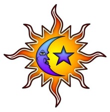 celestial sun fabric applique iron on custom not embroidered 4.5 inch 1pc