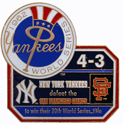 1962 World Series Commemorative Pin - Yankees vs. Giants - Limited 1,000