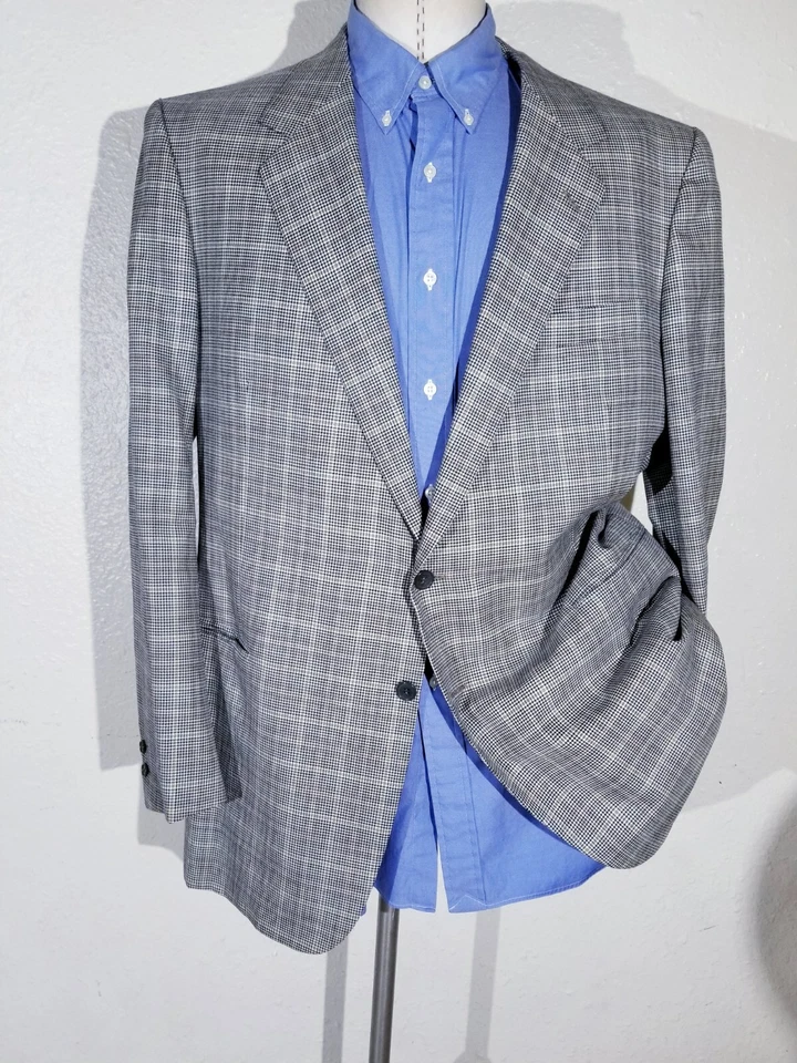 58 46L Brioni 橙色窗玻璃羊毛粗花呢运动外套西装外套夹克 — 第 2/4 张图片