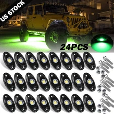 Green 24 Pods LED Rock Lights For Jeep Offroad Boat Truck UTV ATV Underbody Lamp