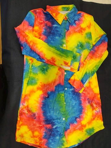 Damen Tie Die Shirt Kleid XL