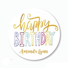 Custom Personalized Happy Birthday Labels Party Favors Stickers Envelope Seals