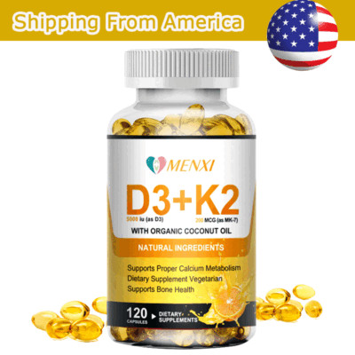 For Immunity Support Vitamin K2 (MK7) with D3 10,000 IU, BioPerine 120 Capsules