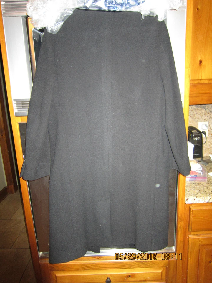 Abrigo negro largo completo Roundtree & York 100 % lana de cordero talla 44 regular alterado Foto 3 de 4