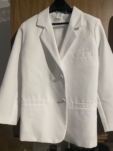 Kids Spring Notion White Size 8 Long Sleeve 4-Piece Suit (Pants Jacket Tie Vest) - Picture 4 of 10