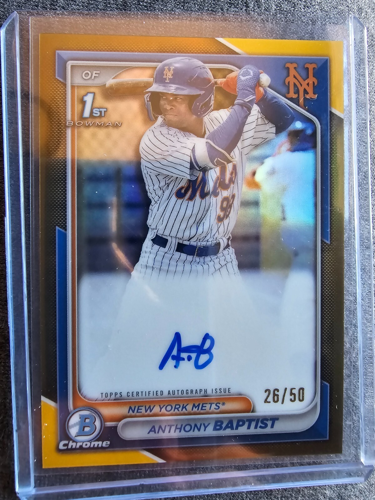 2024 Bowman Chrome 1st Bowman Anthony Baptist Gold Auto /50