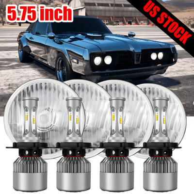 4PCS for Mercury Cougar 1967-76 Monterey Comet 5.75'' Round LED Headlights Hi/Lo