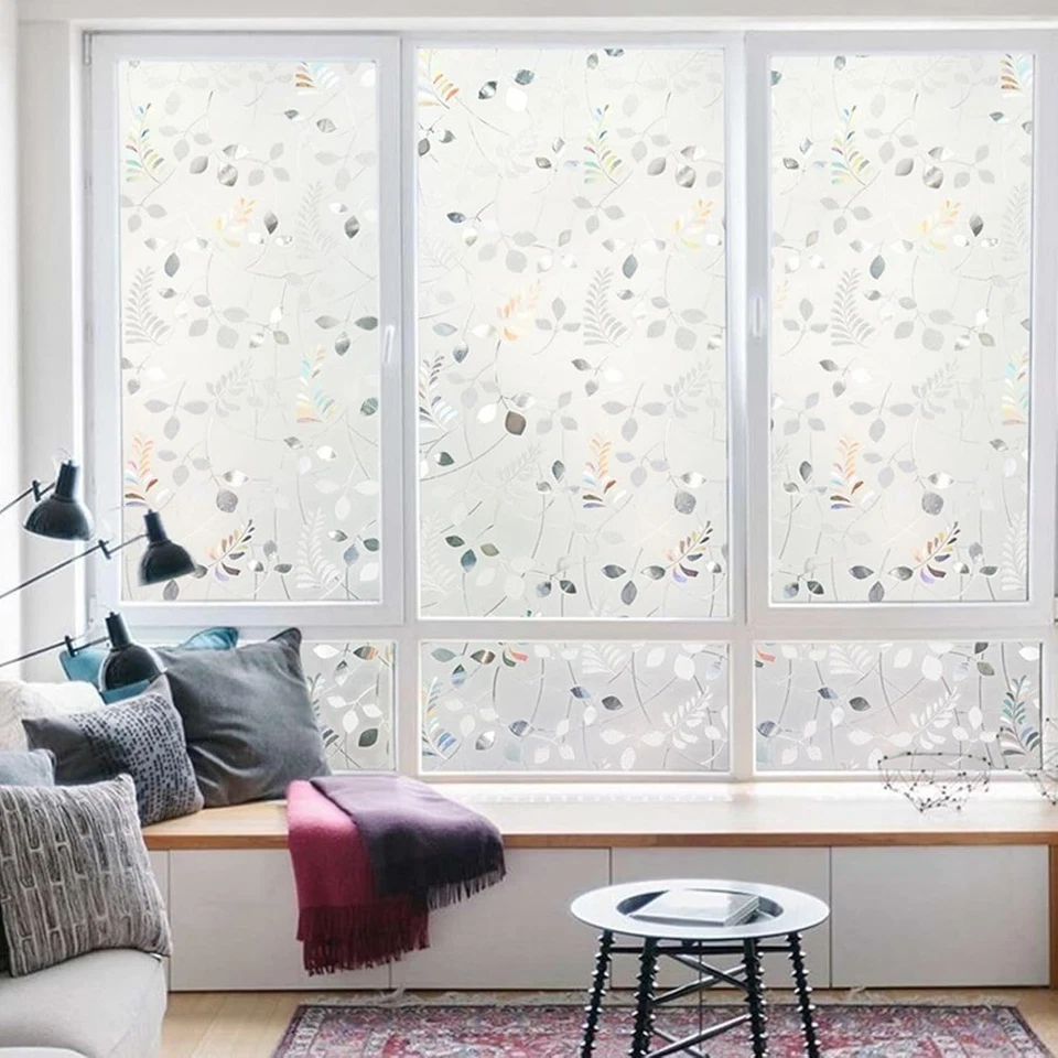 Rabbitgoo Película de Privacidad 3D para Ventana Vidrieras Decorativas Arco Iris Adhesivo Foto 2 de 4
