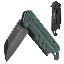 FLISSA 4" Folding Pocket Knife Multi-purpose Folding Knife Dual Craftsman Handle