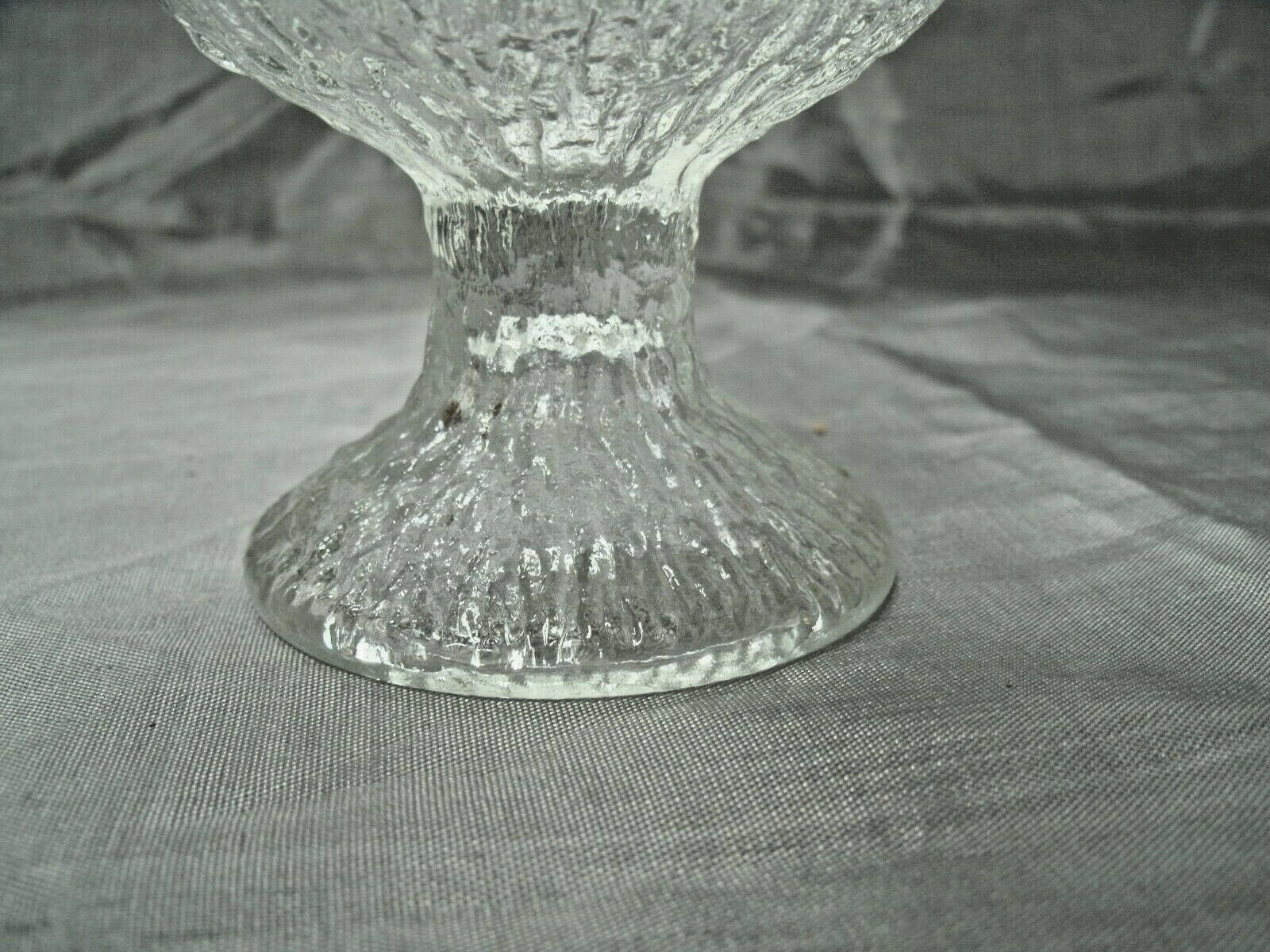 Indiana CRYSTAL ICE Christmas Tree Textured Warm Clear 6-5+" Footed Tumblers 2