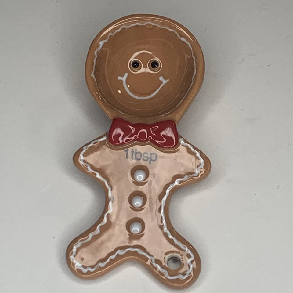 Pier1 Imports Gingerbread Men Ceramic Measuring Nesting Spoons Set X 4 Christmas - Image 3 of 4