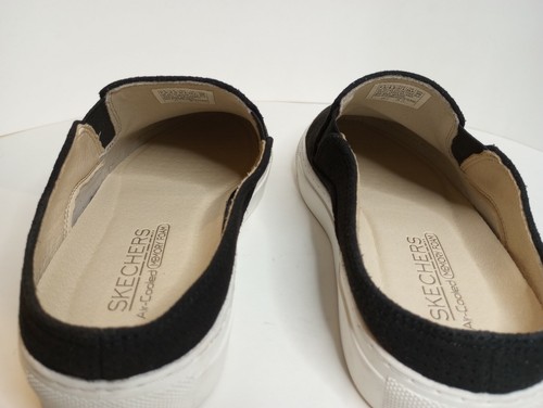 Skecher Womens Sz 7.5 Air Cooled Memory Foam slip on Black and White Mule 49745 - Imagen 9 de 12