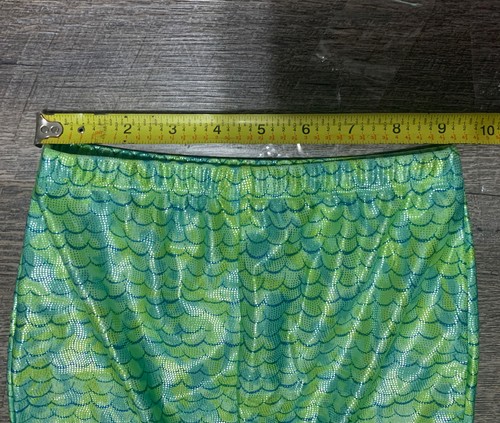 Justice Girl’s Swim Suit Beach Mermaid Tail Cover Up Skirt Green 8 10 M EUC - Picture 5 of 5