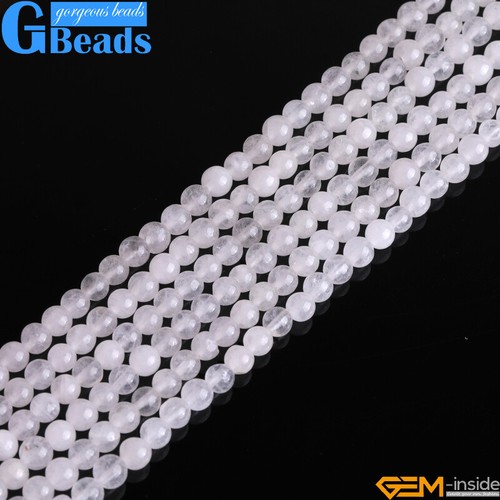 Wholesale White Jade Beads 15" Strand - 4-8mm Round Natural Jewelry Making - Picture 4 of 40