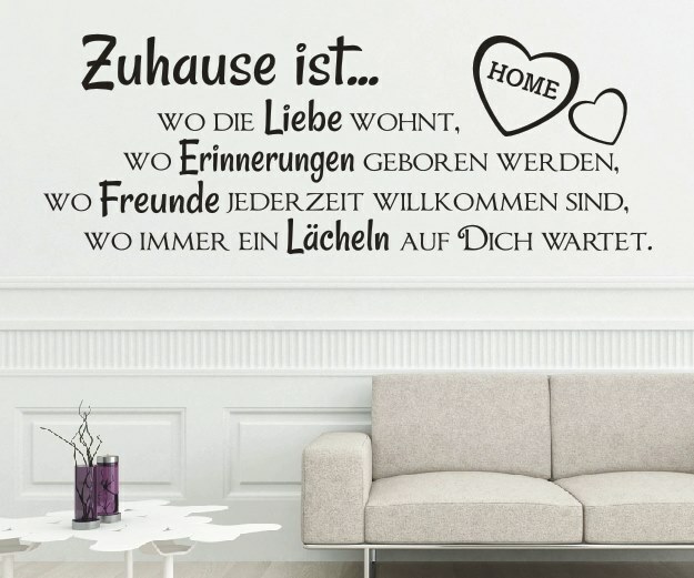 Wandtattoo Spruch Zuhause ist wo die Liebe wohnt, Erinnerungen Wandsticker 3