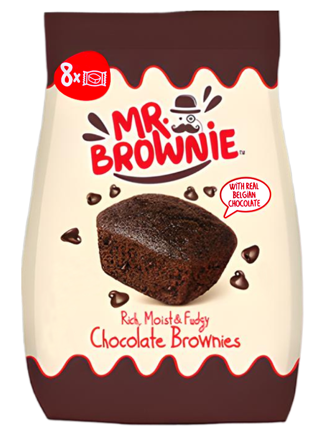 Mr. Brownie Brownies Tortine al Cioccolato con Gocce di Cioccolato Belga 200g